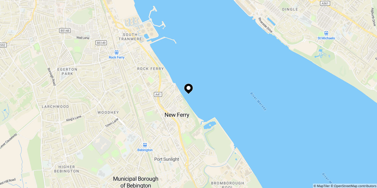 Approximate location of The Esplanade, Wirral, CH62 1EH